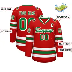 Red Kelly Green White Classic Hockey Jersey 2