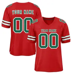 Red Kelly Green-White Football Jersey 1