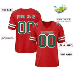 Red Kelly Green-White Football Jersey 2