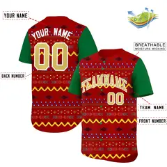 Red Kelly Green White Mexican Style Baseball Jersey 2