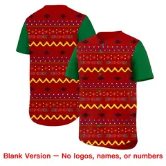 Red Kelly Green White Mexican Style Baseball Jersey 7