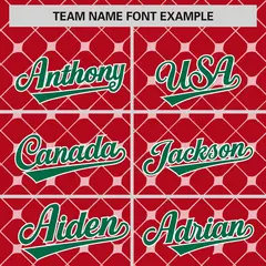 Red Kelly Green-White Plaid Authentic Baseball Jersey 3