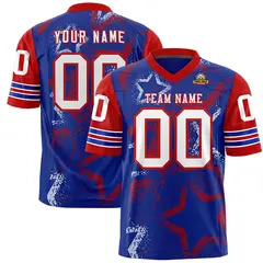 Red Kelly Green White Star Pattern Authentic Football Jersey
