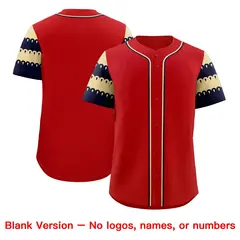 Red Khaki Black Sleeve Flag Lace Baseball Jersey 7