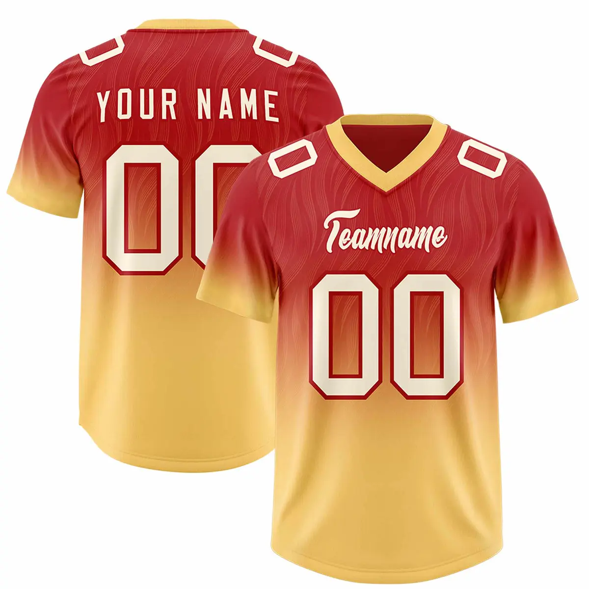 Red Khaki Gradient Authentic Outdoor Football Jersey