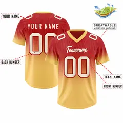 Red Khaki Gradient Authentic Outdoor Football Jersey 2