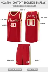 Red Khaki Gradient Fashion Sports Basketball Jersey 2