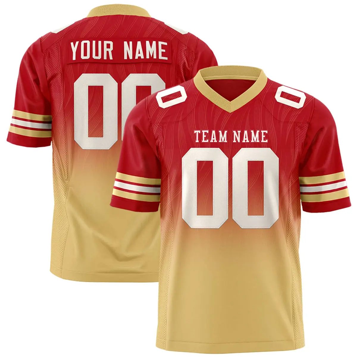 Red Khaki Gradient Outdoor Flag Football Jersey