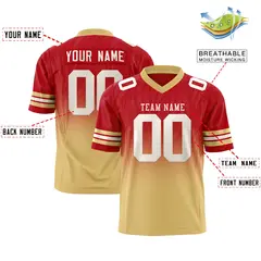Red Khaki Gradient Outdoor Flag Football Jersey 2