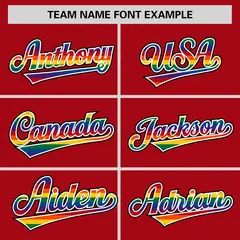 Red LGBT Rainbow Pride Month Letterman Baseball Jacket 5