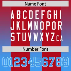 Red Light Blue Gradient Vertical Stripe Football Jersey 4