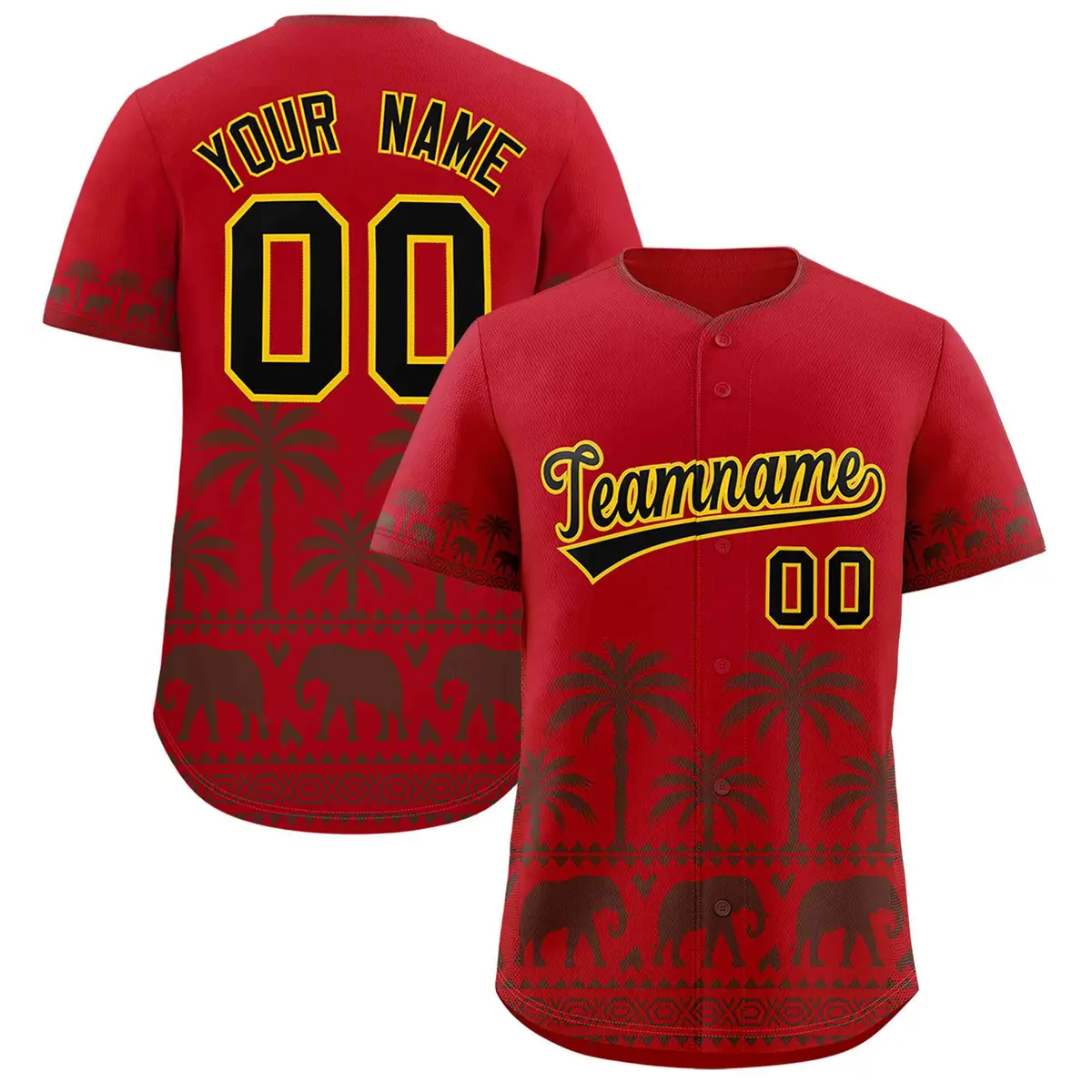 Red Light Brown Graffiti Bossinia Style Baseball Jersey