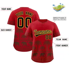 Red Light Brown Graffiti Bossinia Style Baseball Jersey 2