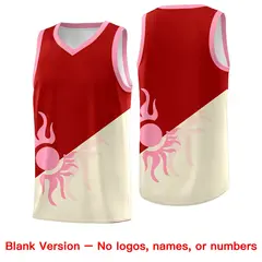 Red Light Khaki Radiant Sun Two Tone Basketball Jersey 2