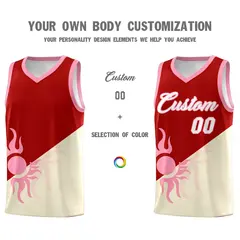 Red Light Khaki Radiant Sun Two Tone Basketball Jersey 4