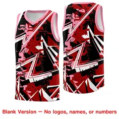 Red Light Pink Abstract Graffiti Wrinkle-Resistant Basketball Jersey 6
