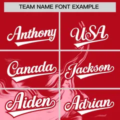 Red Light Pink Ink Pattern Authentic Baseball Jersey 3