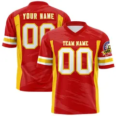 Red Light Red Scratch Pattern Authentic Football Jersey 1