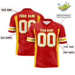 Red Light Red Scratch Pattern Authentic Football Jersey 2