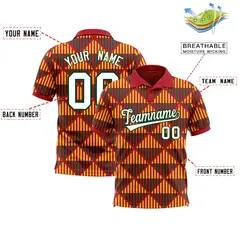 Red Lingge Sunshine Team Polo Shirts 2