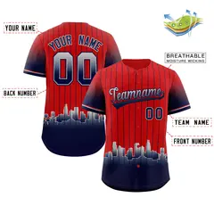 Red Los Angeles City Silhouette Baseball Jersey 2