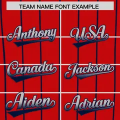 Red Los Angeles City Silhouette Baseball Jersey 3