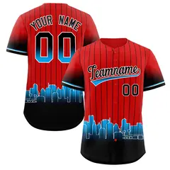 Red Miami City Silhouette Baseball Jersey 1