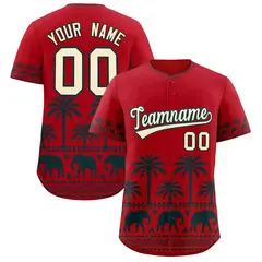 Red Midnight Green Graffiti Bossinia Style Baseball Jersey