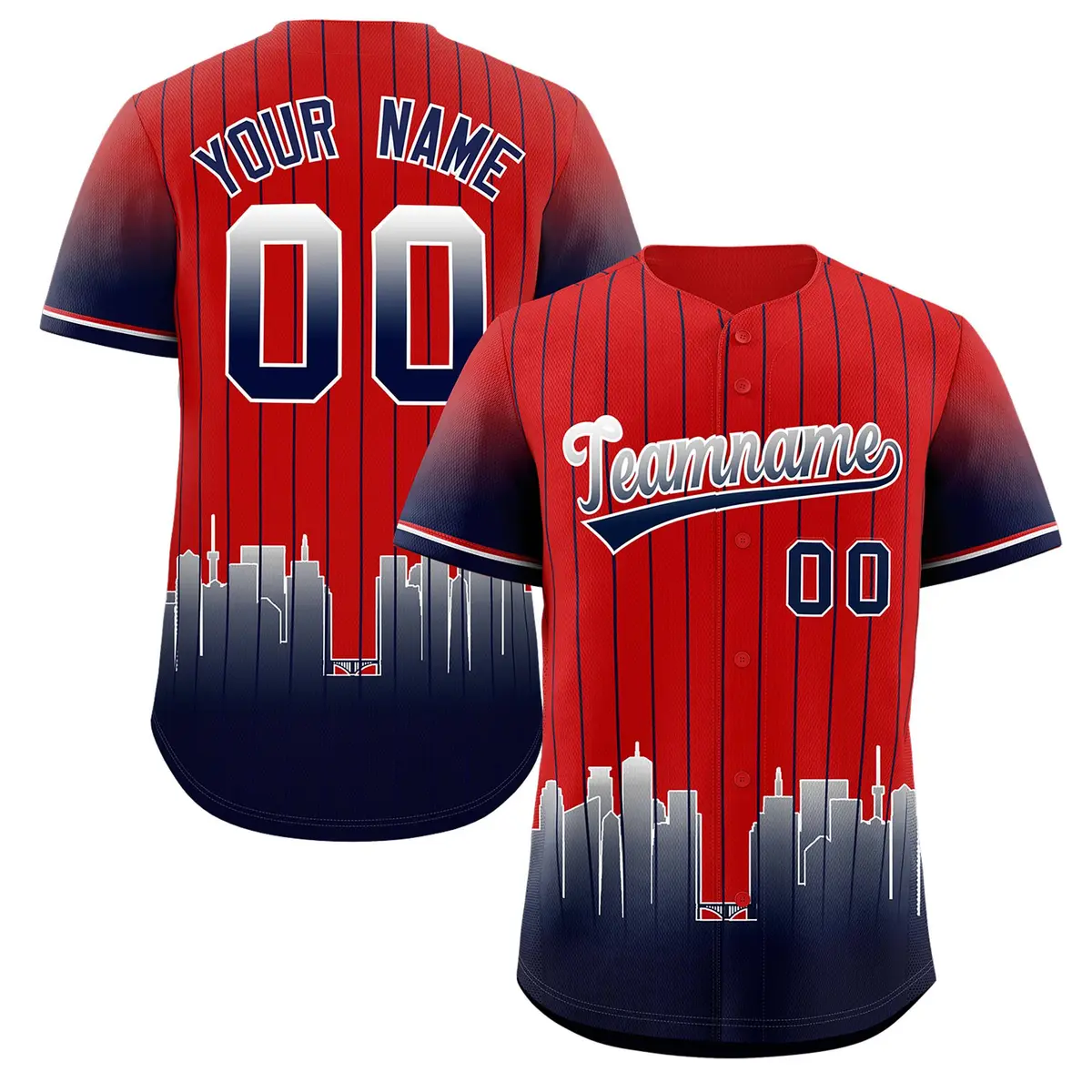 Red Minnesota-Twins City Silhouette Baseball Jersey