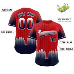 Red Minnesota-Twins City Silhouette Baseball Jersey 2