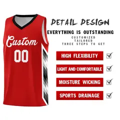 Red Mosaic Gradient Fashion Basketball Jersey Uniform 2