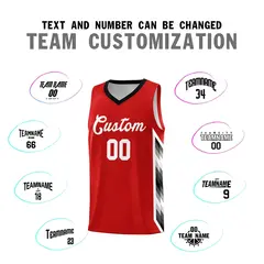 Red Mosaic Gradient Fashion Basketball Jersey Uniform 4