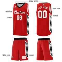 Red Mosaic Gradient Fashion Basketball Jersey Uniform 5