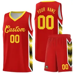 Red Mosaic Gradient Fashion Basketball Jersey Uniform