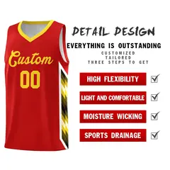 Red Mosaic Gradient Fashion Basketball Jersey Uniform 2