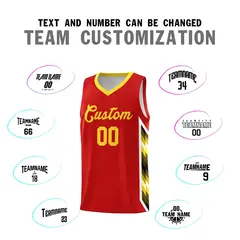 Red Mosaic Gradient Fashion Basketball Jersey Uniform 4