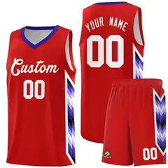 Red Mosaic Gradient Fashion Basketball Jersey Uniform