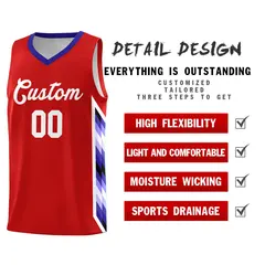Red Mosaic Gradient Fashion Basketball Jersey Uniform 2