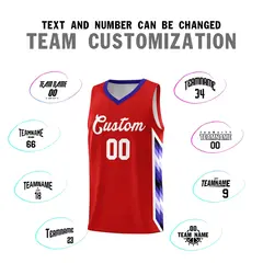 Red Mosaic Gradient Fashion Basketball Jersey Uniform 4