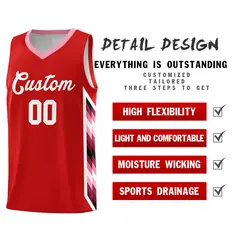 Red Mosaic Gradient Fashion Basketball Jersey Uniform 2