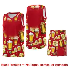 Red National Beer Day Beer Bubble Basketball Jersey 7