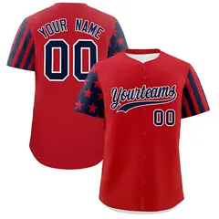 Red Navy American Flag Raglan Baseball Jersey 1