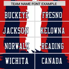Red Navy and White Graffiti Flag Football Jersey 3