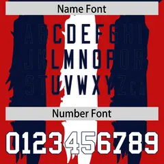 Red Navy and White Graffiti Flag Football Jersey 4