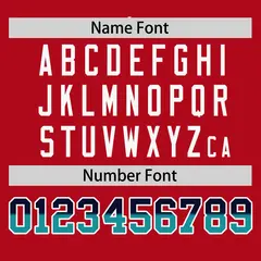 Red Navy-Aqua Gradient Font Side Baseball Jersey 4