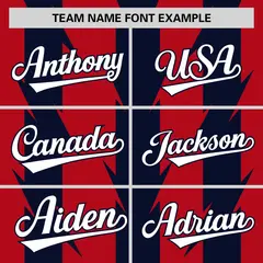 Red Navy Blade Pattern Raglan Baseball Jersey 3