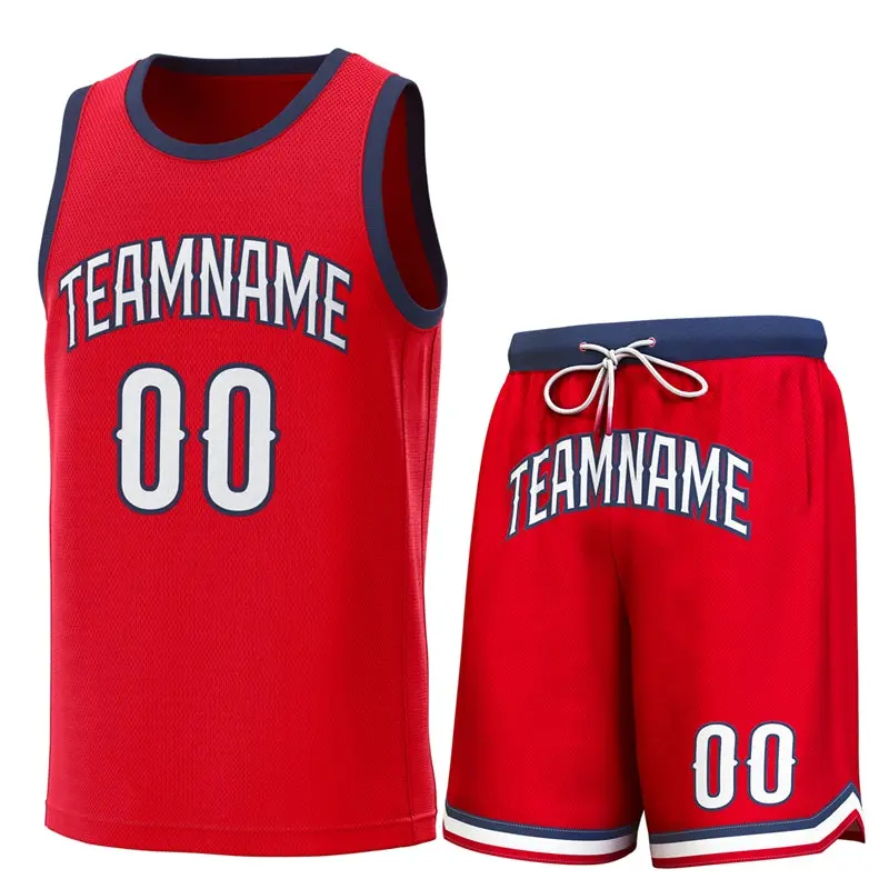 Red Navy Classic Sets Basketball Jersey