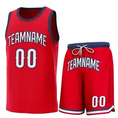 Red Navy Classic Sets Basketball Jersey 1