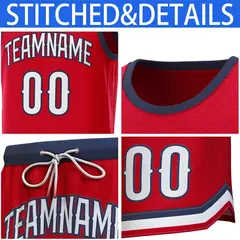 Red Navy Classic Sets Basketball Jersey 6