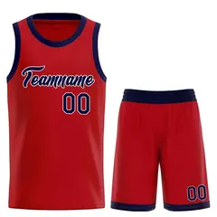 Red Navy Classic Team Basketball Jersey